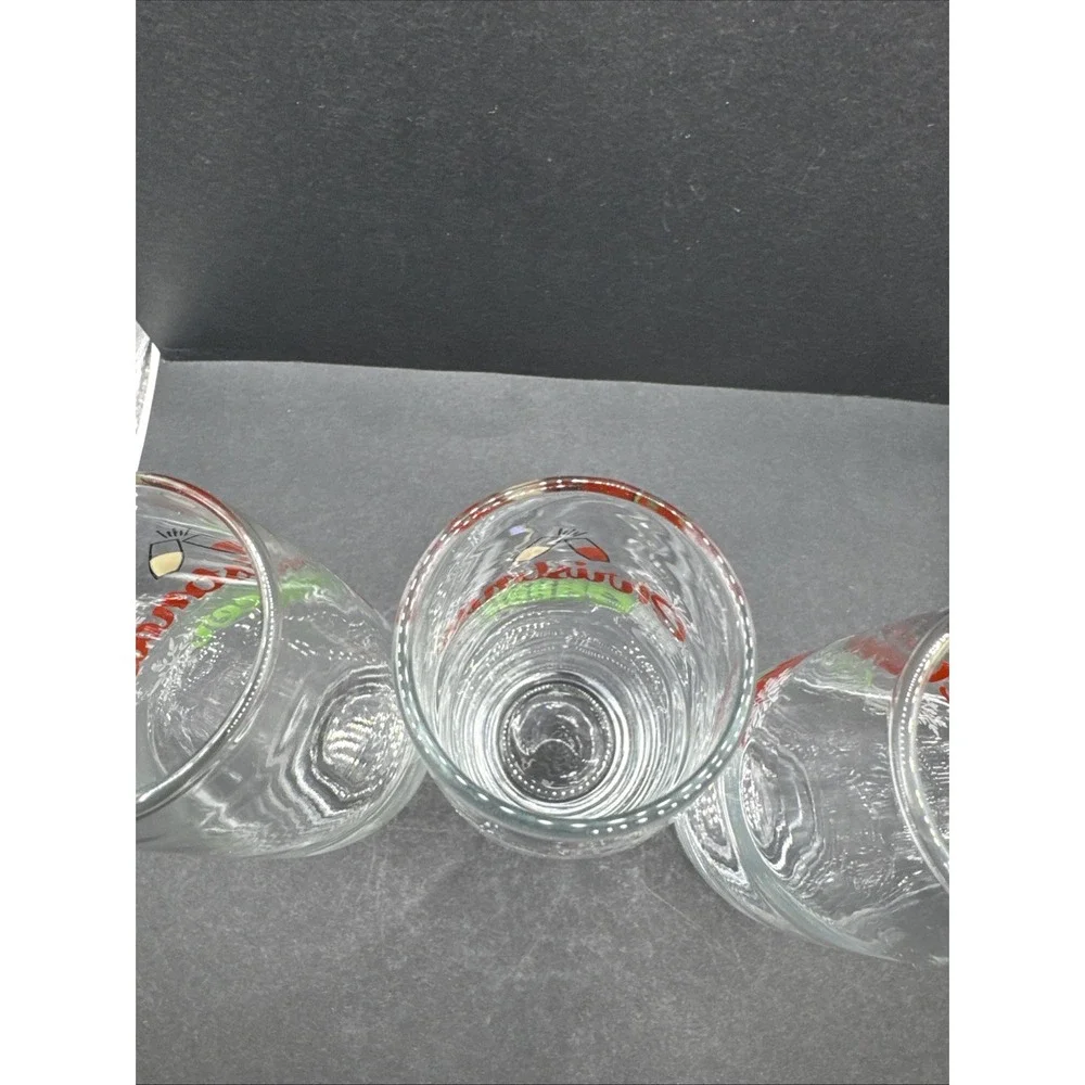 Set Of 3 Christmas Cheer Stemless Flute Wine Glasses 6